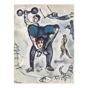 1965 Lithograph by Marc Chagall "Les Acrobates" (The Acrobats)