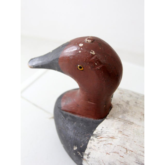 Mid 20th Century Pair of Vintage Wooden Canvasback Duck Decoys For Sale - Image 5 of 15