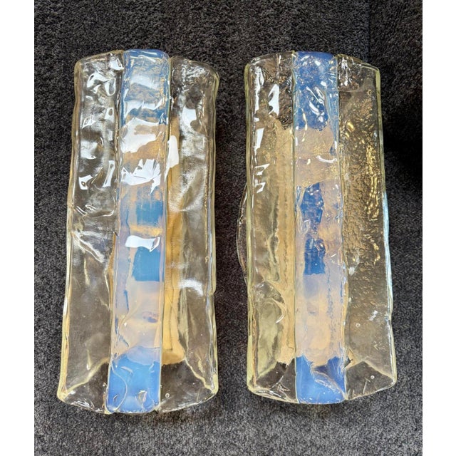 1970s 1970s Italian Murano Glass Wall Sconces by Mazzega - Set of 3 For Sale - Image 5 of 10