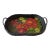 Vintage Oval Wicker Serving Tray With Hand Painted Floral Design For Sale