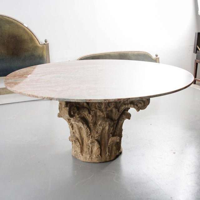 French Antique Corinthian Column Table Base For Sale - Image 4 of 9