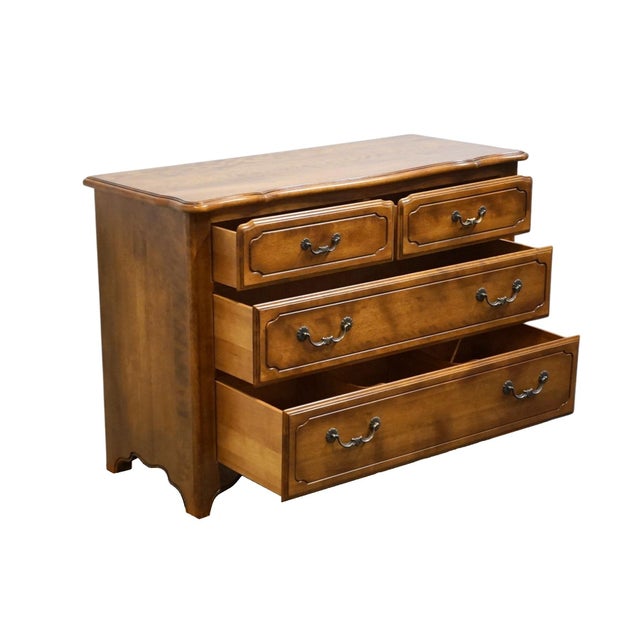 Late 20th Century Ethan Allen Country French Collection Solid Birch 48" Low Chest of Drawers For Sale In Kansas City - Image 6 of 12