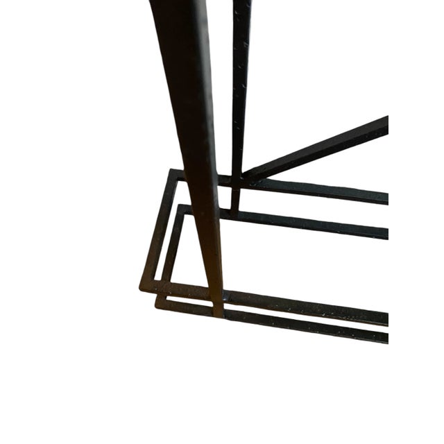 Mid-Century Art-Deco Style Console With Iron Sunburst Motif and Granite Top For Sale - Image 4 of 11