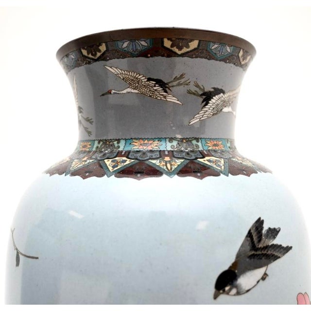 Metal Vintage Japanese Cloisonne Vases, 1950, Set of 2 For Sale - Image 7 of 11