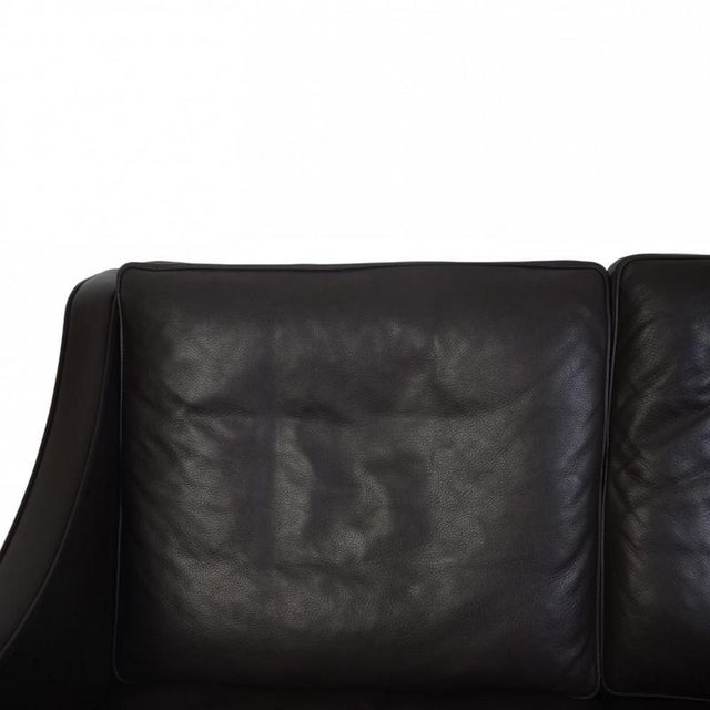 Model 2208 2-Seater Sofa in Black Leather by Børge Mogensen, 1990s For Sale - Image 4 of 18