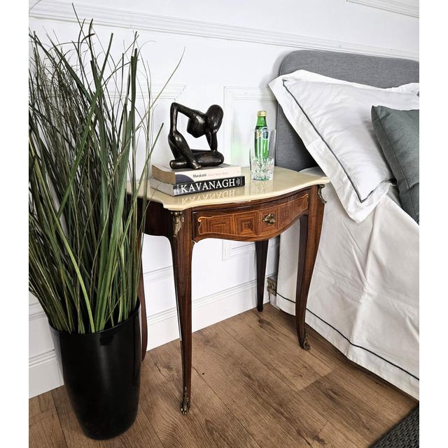 Mid-Century Modern Italian Nightstands with Marble Top, 1950s, Set of 2 For Sale - Image 3 of 10