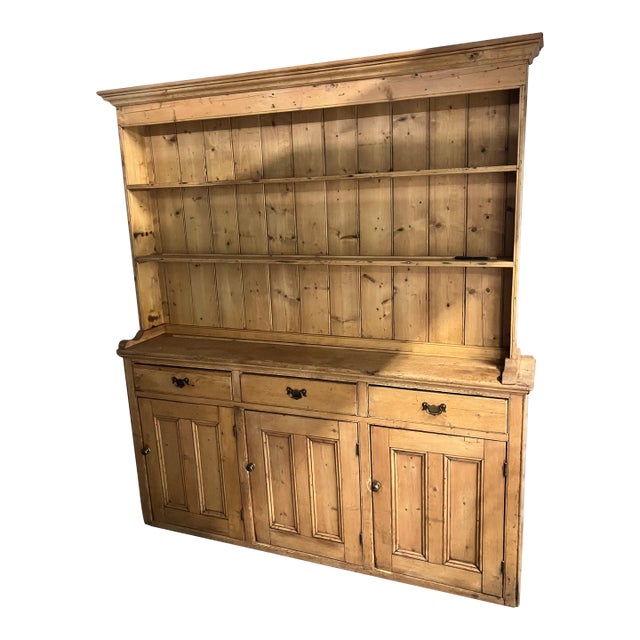 English Pine Kitchen Dresser, Late 19th Century. For Sale