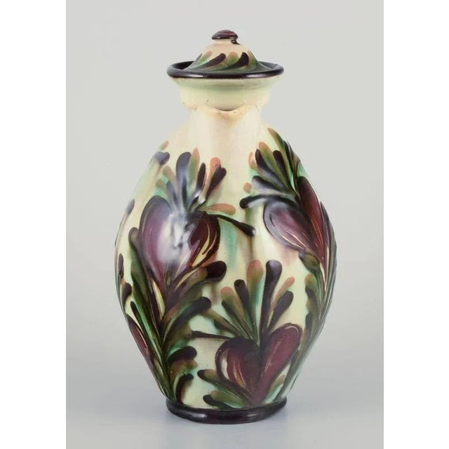 Ceramic Chocolate Jug with Polychrome Glaze from Kähler, Denmark, 1930s For Sale - Image 4 of 9