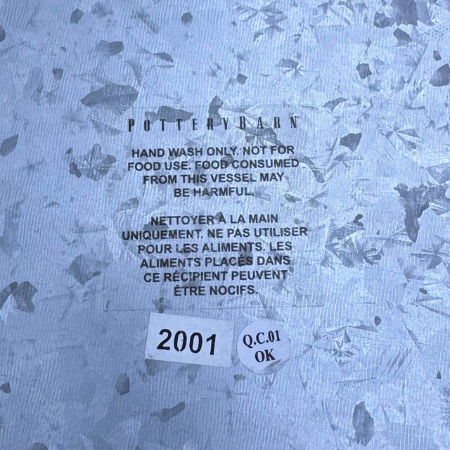 2001 Rustic Farmhouse Pottery Barn Galvanized Metal Party Bucket / Beverage Tub For Sale - Image 11 of 11