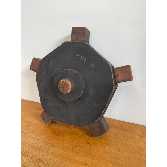 Rustic Early 20th Century Large Industrial Wooden Factory Mold With Blackened Patina For Sale - Image 3 of 10