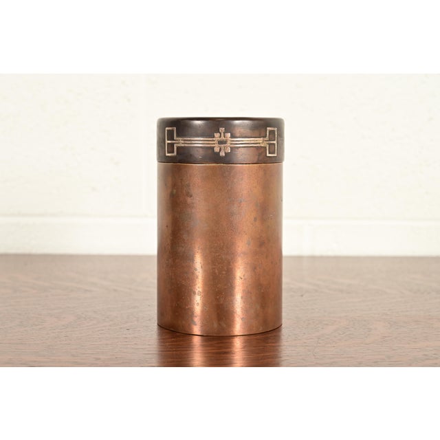 Heintz Arts & Crafts Sterling Silver on Bronze Humidor For Sale - Image 12 of 12