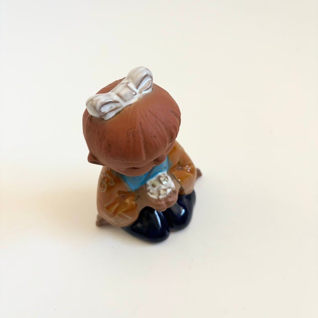 Mid-Century Modern Mid Century Japanese Pottery Girl by Uctci For Sale - Image 3 of 10