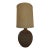 Mid-Century Modern Earth Tone Incised Geometric Ceramic Table Lamp With Shade For Sale