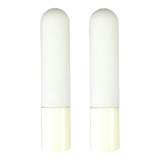 1970s Mid-Century Modern Opaline Glass Wall Lamps/Sconces From Limburg, Germany - a Pair For Sale