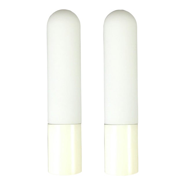 1970s Mid-Century Modern Opaline Glass Wall Lamps/Sconces From Limburg, Germany - a Pair For Sale