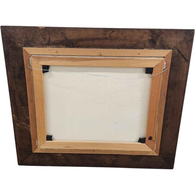 Wood Signed Vintage Coastal Marsh Landscape Painting in Carved Gilt Wood Frame, 24x28 For Sale - Image 7 of 8