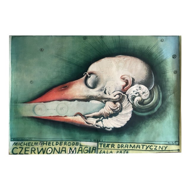 Czerwona Magia Poster by Franciszek A. B. Bilberstein-Starowieyski, 1970s For Sale