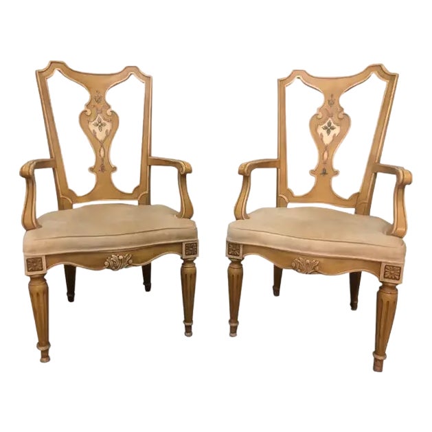1990s Henredon Dining Chairs With Armrests - A Pair For Sale