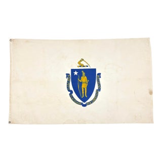 Vintage Cotton State Flag of Massachusetts For Sale