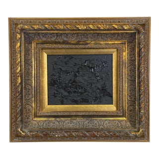 Creation - Black on Black Mixed Media Painting by Stephen Hansrote For Sale