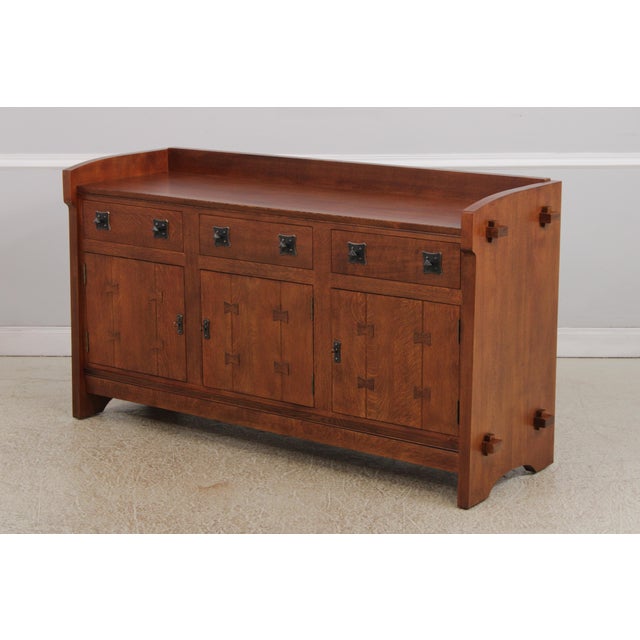 Mission Gustav Stickley Mission Oak Buffet Server For Sale - Image 3 of 18