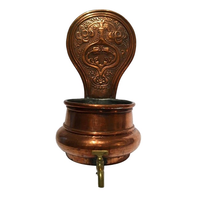 Copper Kitchen Wall Planter Pot, Italy, 1890s For Sale