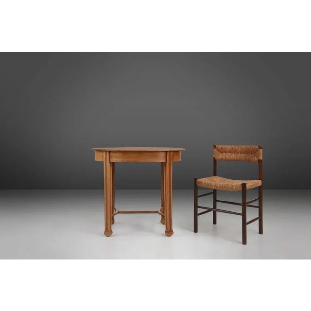 French Art Deco Side Table in Oak, 1930s For Sale - Image 11 of 12