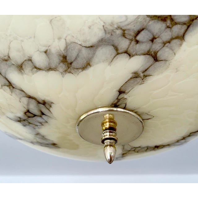 Art Deco Pendant Light in Marble Glass, 1930s For Sale - Image 14 of 17