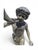 Metal Italian Artist, Large Patinated Sculpture of a Boy Blowing a Horn, Early 20th Century, Bronze For Sale - Image 7 of 9
