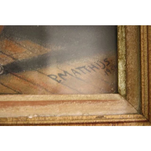 P. Matthijs, Castle Interior, 1954, Framed For Sale - Image 3 of 4