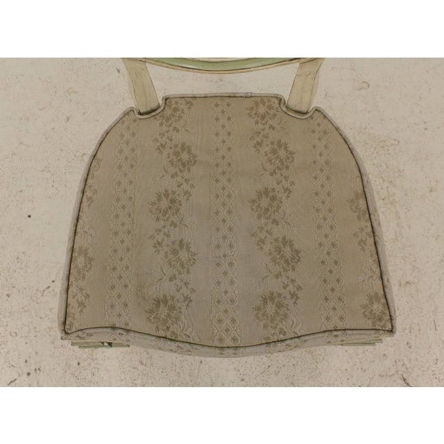 French Louis XVI Style Paint Decorated Dining Room Chairs For Sale - Image 10 of 13