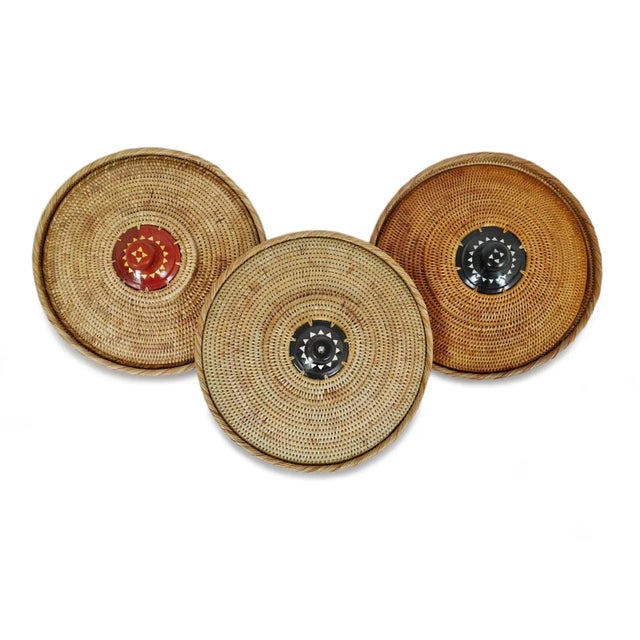 Vintage Asian Boho Rattan Kenta Bowl With Lid For Sale In Los Angeles - Image 6 of 8