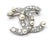 Contemporary Chanel Silver CC Opal Crystal Pearl Small Brooch For Sale - Image 3 of 4