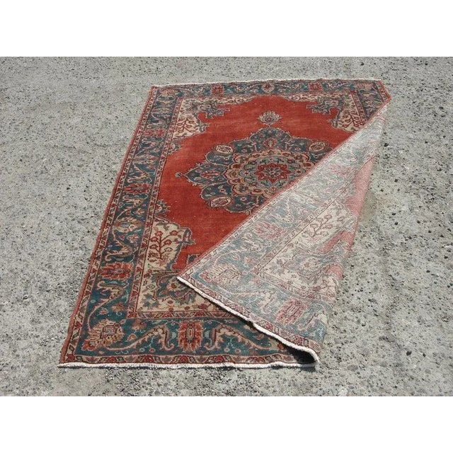 Hand Wowen Wool Turkish Rug, Rug,Vintage Rug,Beatifull Color Combination Turkish Retro Rug, Home Decor 5'3" X 7'8" , Ft For Sale - Image 10 of 11