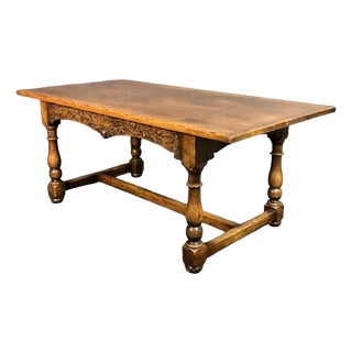 Oak Acorn Refectory Table, 1920 For Sale