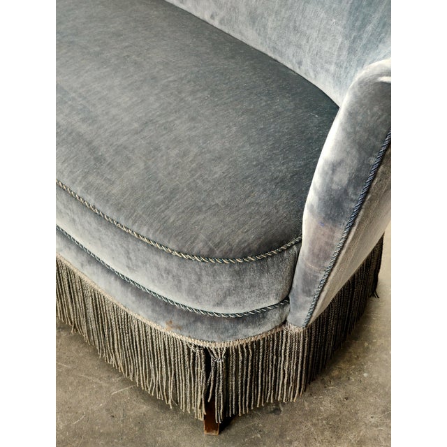 Vintage Danish Velvet Sofa, 1970 For Sale - Image 3 of 6