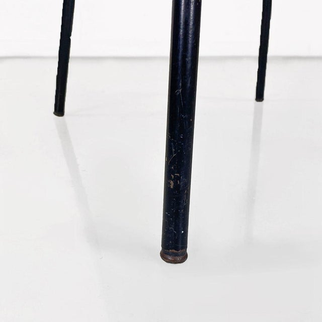 Modern Italian Chair in Metal and Black Leather with Arms, 1960s For Sale - Image 17 of 18