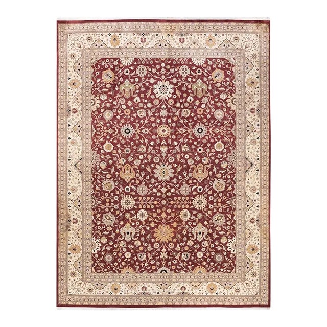 Mogul, One-of-a-Kind Hand-Knotted Area Rug in Red , 9' 2" x 12' 4" For Sale