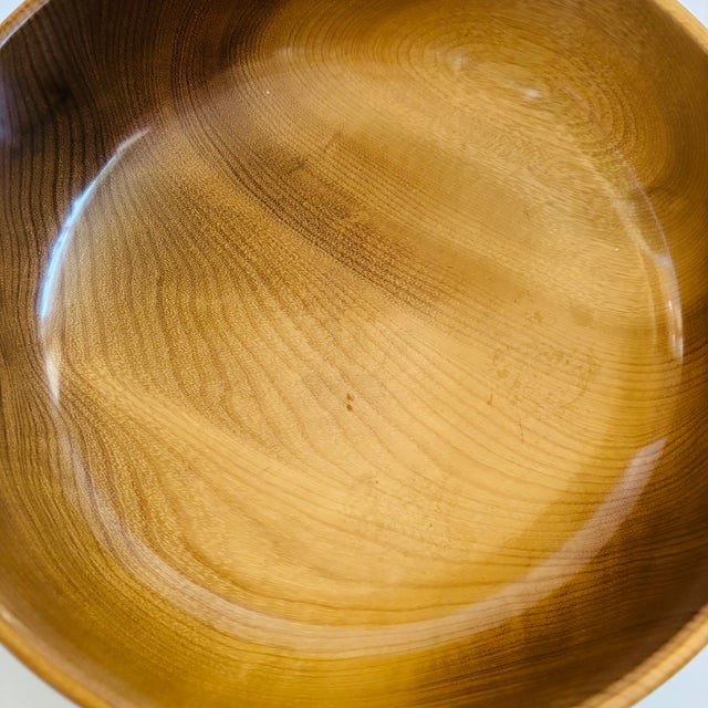 Brown Large Myrtlewood Salad Bowl For Sale - Image 8 of 11