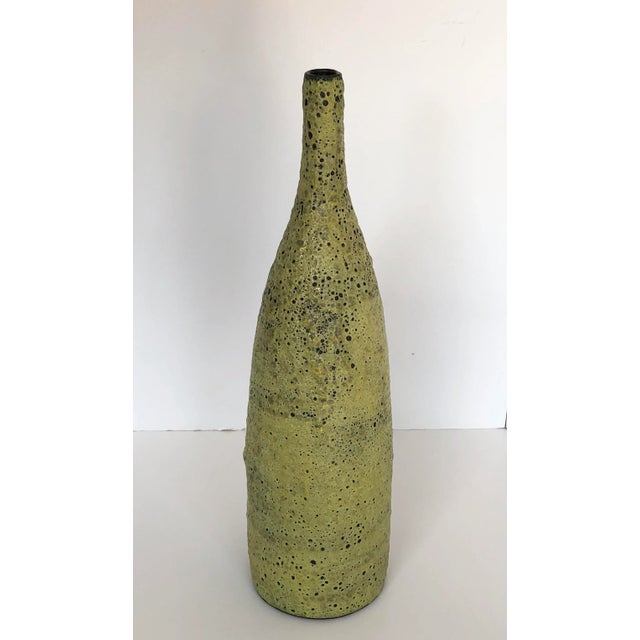 Vintage Signed Fat Lava Vessel Vase, 19 Inches For Sale - Image 4 of 9