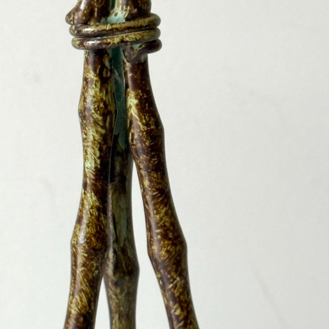 Verdigris Bamboo Iron Candle Holders For Sale - Image 11 of 11