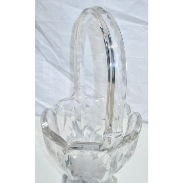 1920s 1920s Vintage Heisey Glass Basket Vase For Sale - Image 5 of 7