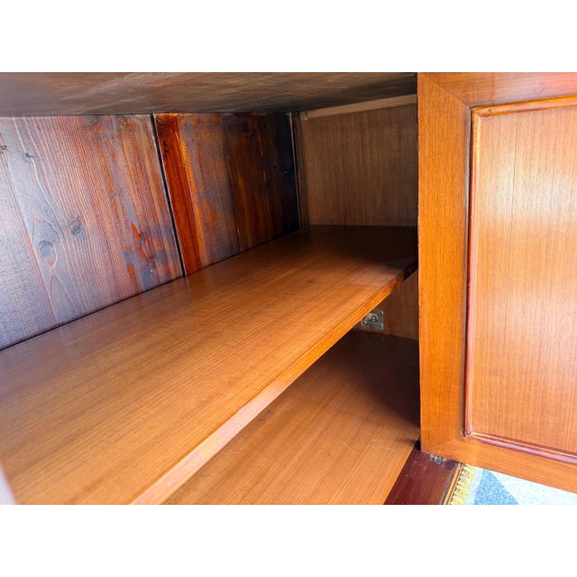 Metal Vintage Marquetry French Cabinet with Ormolu Mounts Marble top For Sale - Image 7 of 10