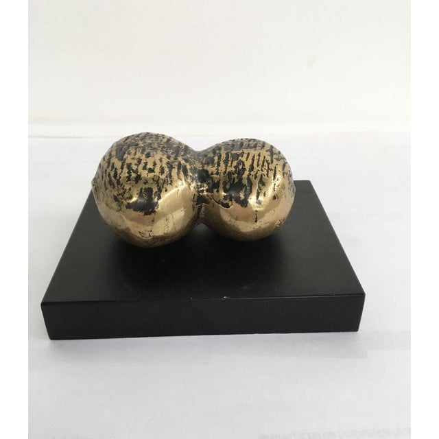 Gold Vintage Italian Bronze Abstract Sculpture by Eli Riva, 1970 For Sale - Image 8 of 18