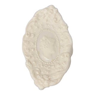 Vintage Jenny Lind Milk Glass Trinket Dish For Sale