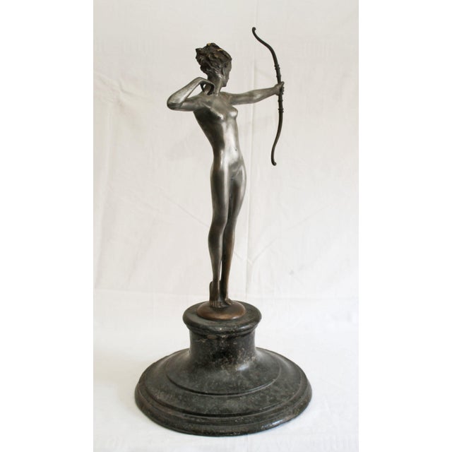 Bronze – Josef Lorenzl – Diana Large, heavy erotic bronze sculpture. Diana, goddess of the hunt. Design by Josef Lorenzl,...