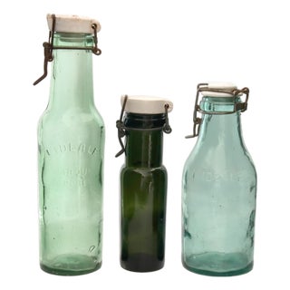 Antique French Swing Top Food Storage Bottles For Sale