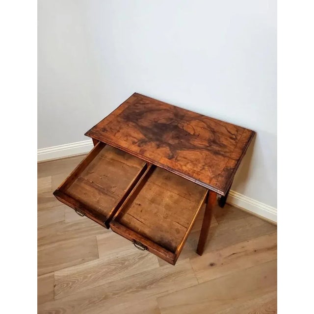 Late 18th Century English Georgian Period 18th C Burled Walnut Yew Side Table For Sale - Image 5 of 11