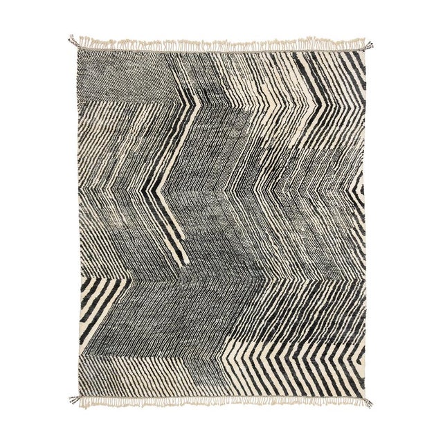Large Abstract Hand-Knotted Wool Rug by Azele Studio For Sale - Image 9 of 9
