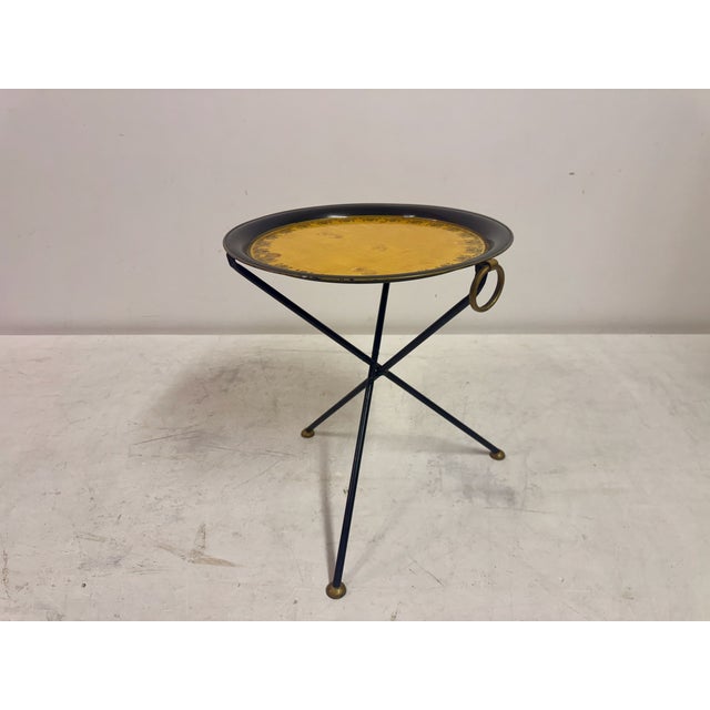 1970s Vintage Folding Metal Table in the style of Christian Dior, 1970s For Sale - Image 5 of 12